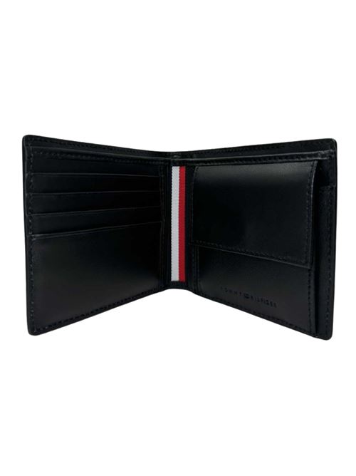Portafoglio nero in pelle Tommy Hilfiger | AM0AM13245BDS